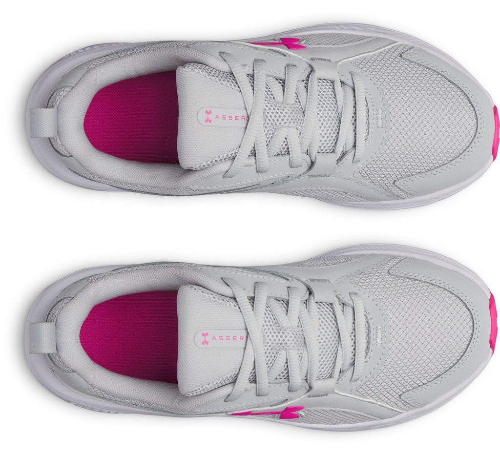 UA Charged+ Assert 11 Wide Girls' Grade School Running Shoes - Gray