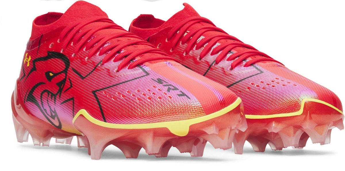 UA x Dodge Blur Pro Football Cleats - Red