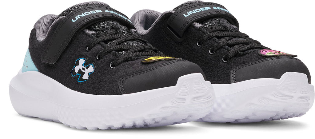 UA Surge 4 Patches Boys' Pre-School Running Shoes - Black