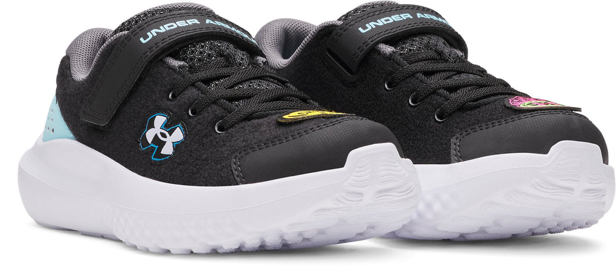 UA Surge 4 Patches Boys' Pre-School Running Shoes - Black