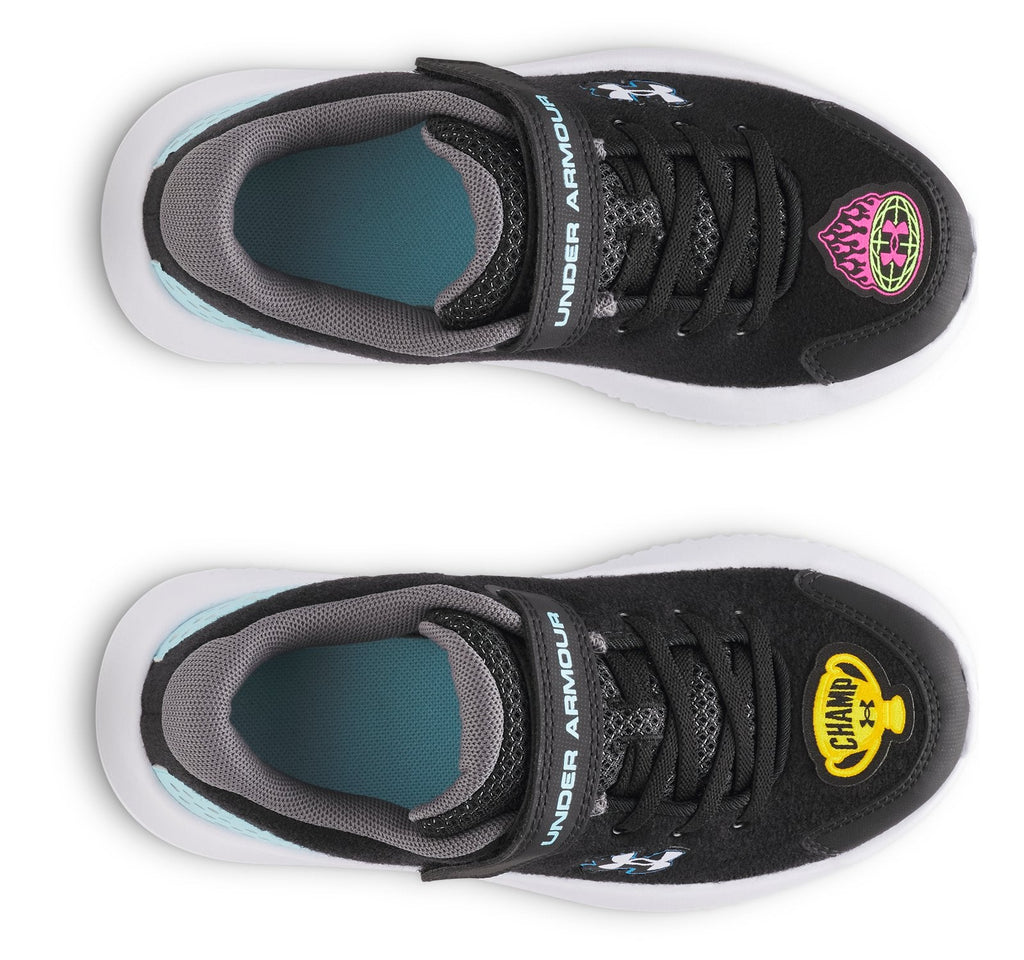 UA Surge 4 Patches Boys' Pre-School Running Shoes - Black