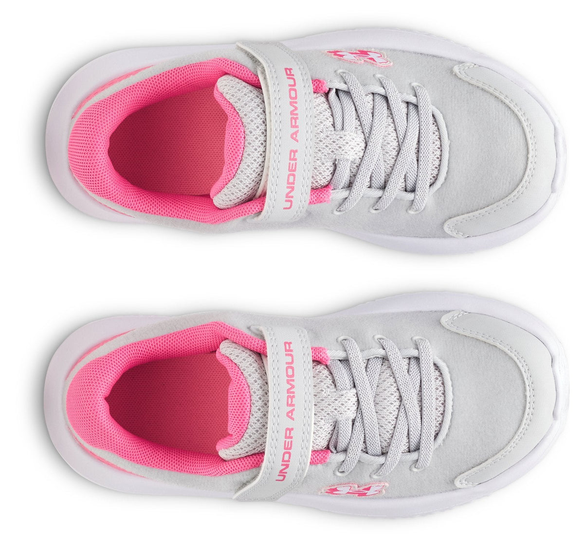 UA Surge 4 Patches Girls' Pre-School Running Shoes - Gray