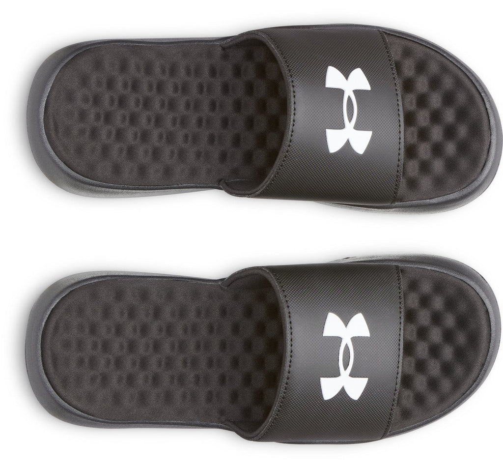 UA Ignite Pro 8 Fixed Strap Boys' Slides - Black