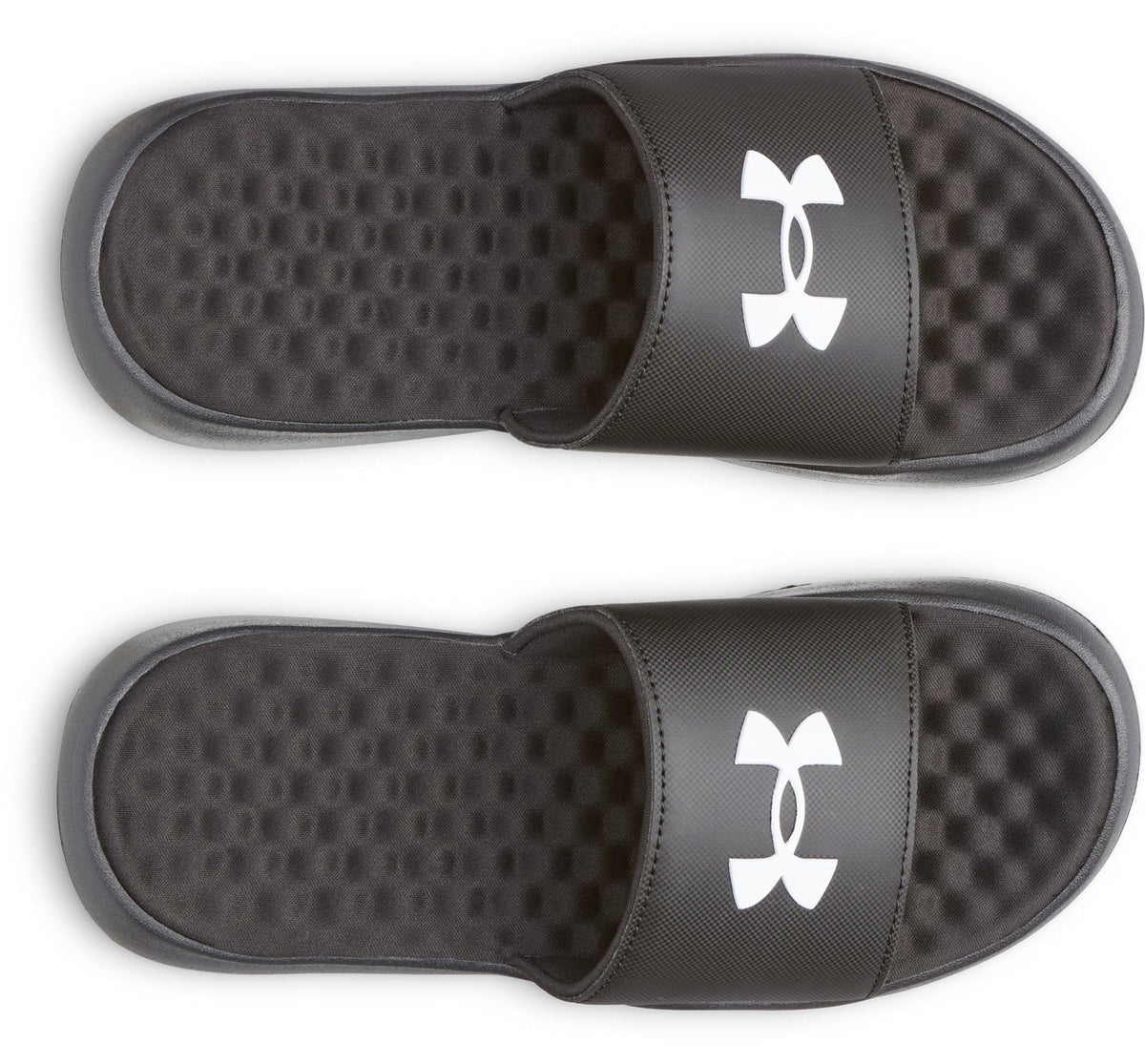UA Ignite Pro 8 Fixed Strap Boys' Slides - Black