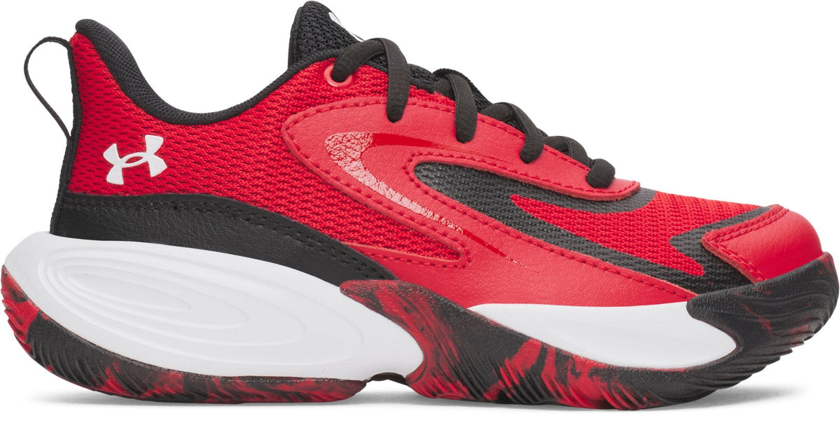 UA Lockdown 8 Pre-School Basketball Shoes - Red