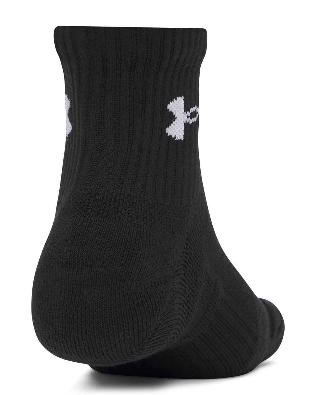 UA Performance Cotton Unisex 3-Pack Quarter Socks - Black