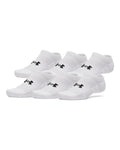 UA Performance Cotton Unisex 6-Pack No Show Socks - White