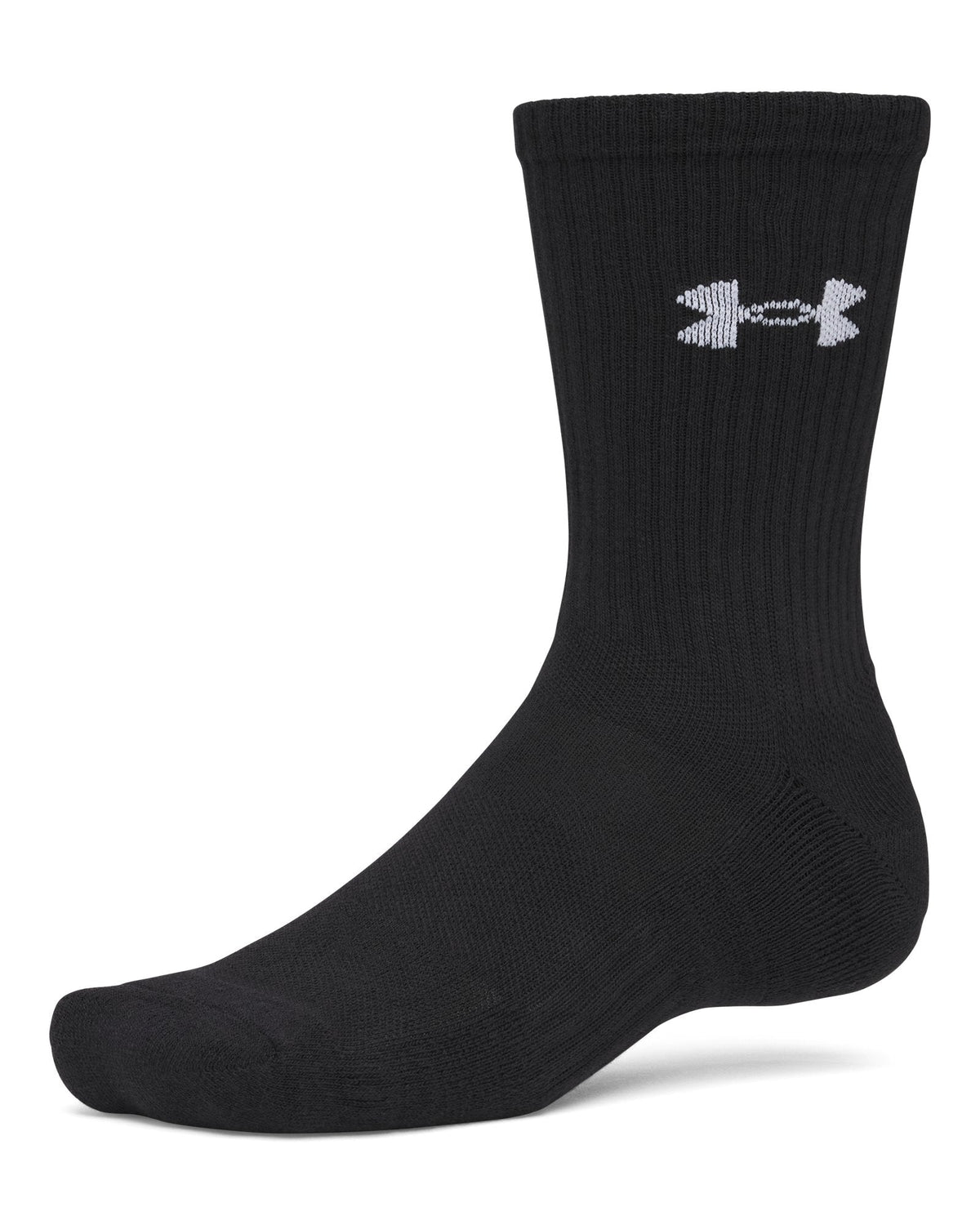 UA Performance Cotton Unisex 6-Pack Crew Socks - Black