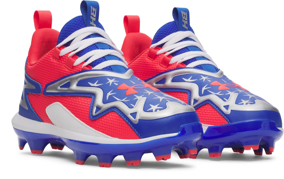 UA Harper 11 TPU Jr. USA Boys' Baseball Cleats - White