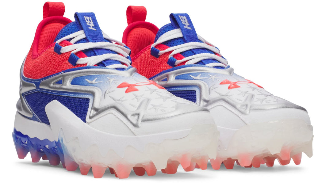 UA Harper 11 Pro TPU Low USA Men's Baseball Cleats - White