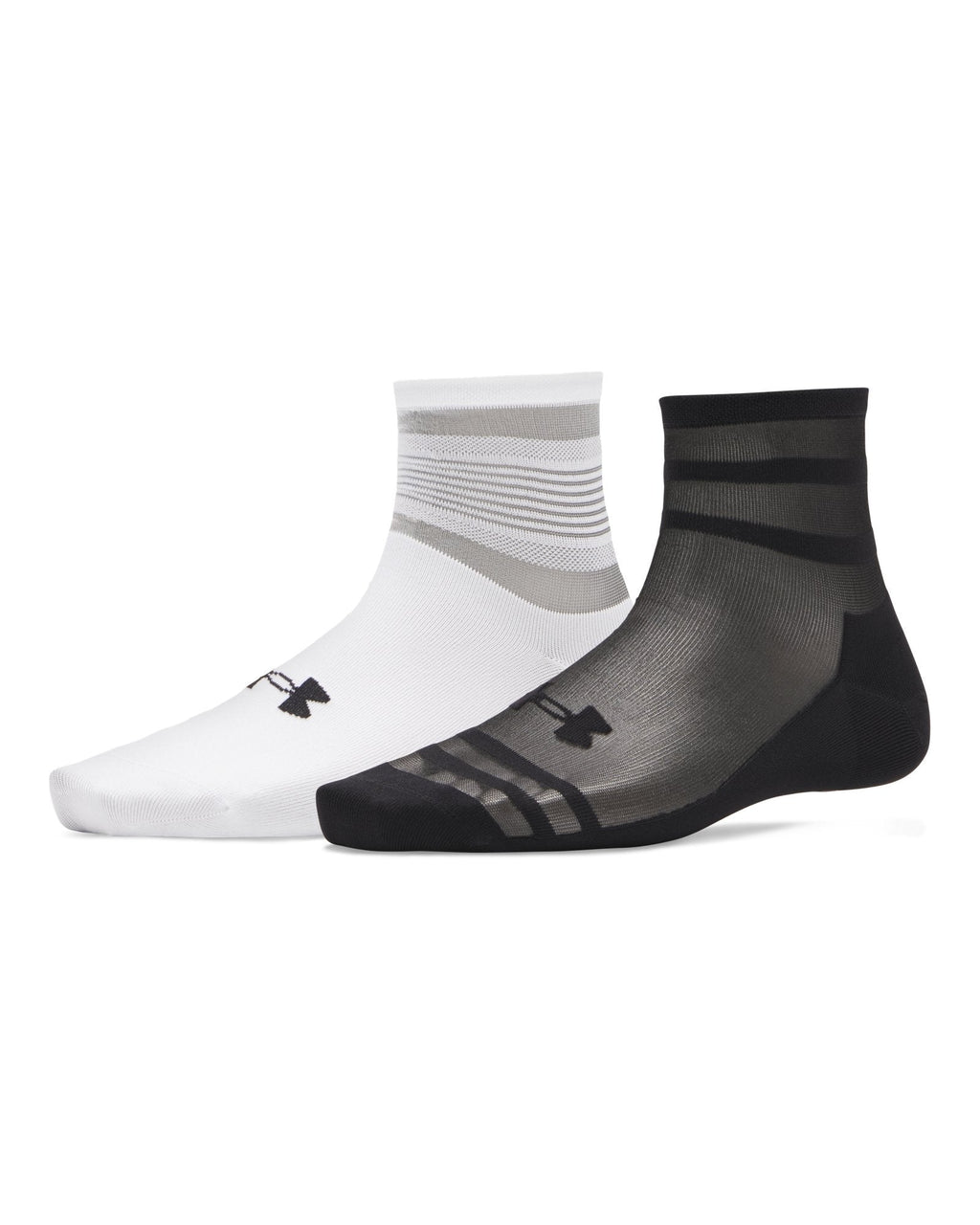 UA Sportswear Sheer Unisex 2-Pack Quarter Socks - Black