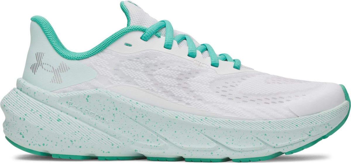 UA Charged+ Turbulence 3 Girls' Grade School Running Shoes - White