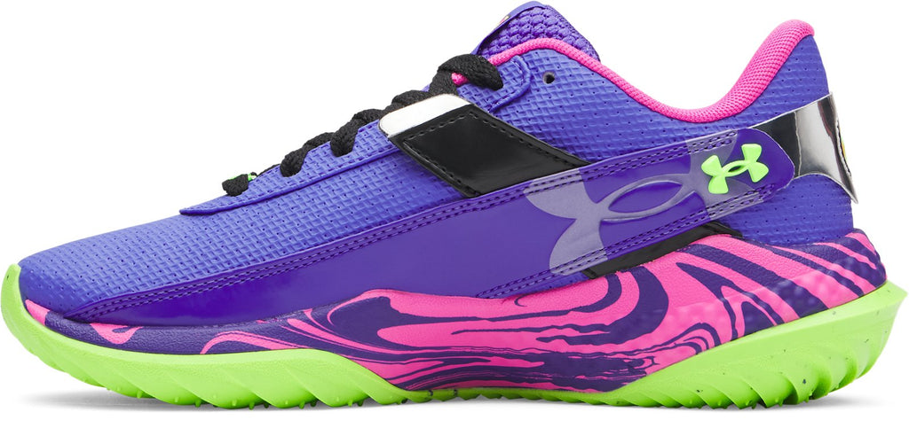 UA Harper 10 Turf Jr. PE 'Mad House' Boys' Baseball Shoes - Blue