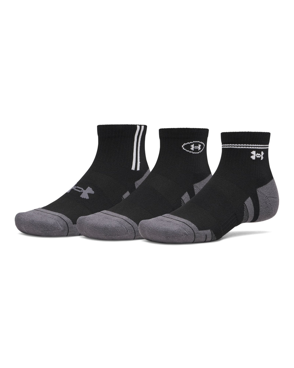UA Performance Tech Unisex 3-Pack Quarter Socks - Black