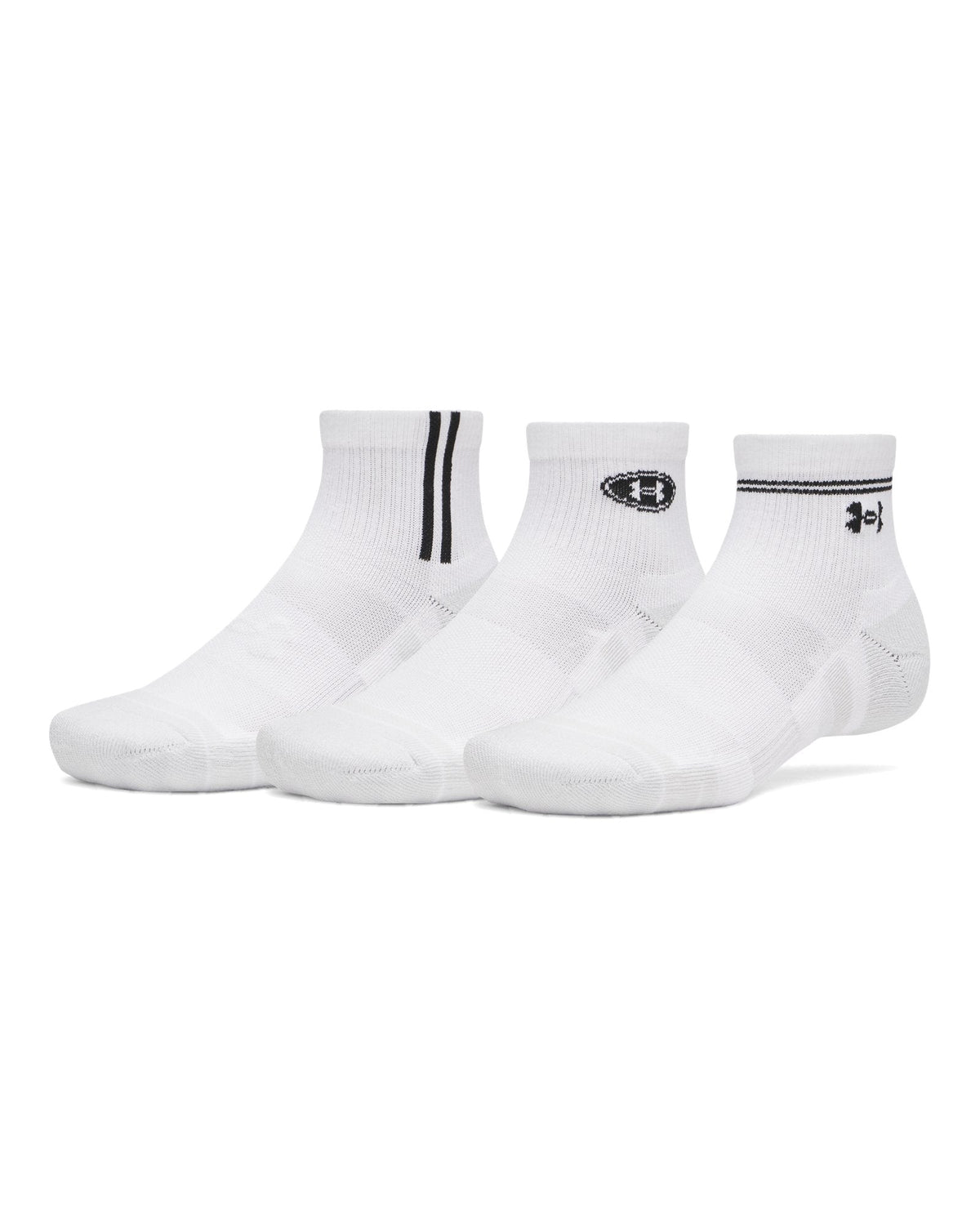 UA Performance Tech Unisex 3-Pack Quarter Socks - White