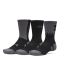 UA Performance Tech Unisex 3-Pack Crew Socks - Black