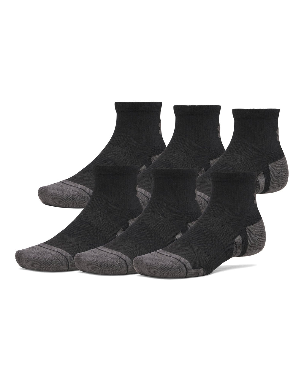UA Performance Tech Unisex 6-Pack Quarter Socks - Black