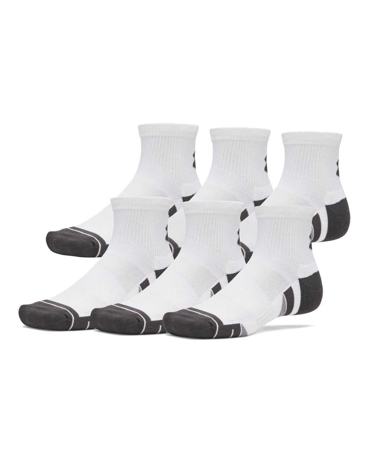 UA Performance Tech Unisex 6-Pack Quarter Socks - White
