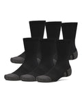 UA Performance Tech Unisex 6-Pack Crew Socks - Black
