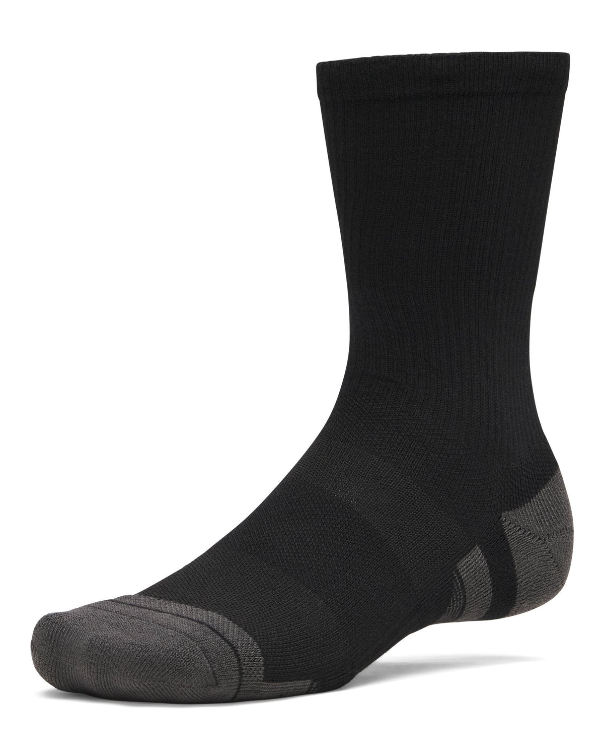 UA Performance Tech Unisex 6-Pack Crew Socks - Black