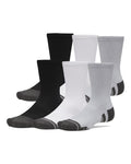 UA Performance Tech Unisex 6-Pack Crew Socks - Gray