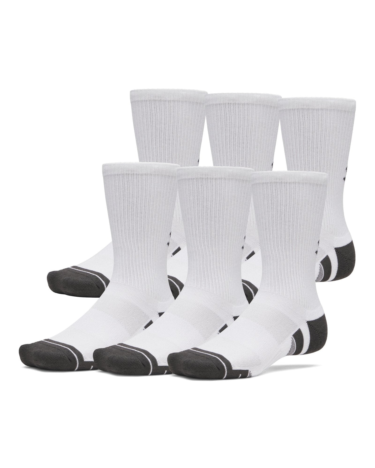 UA Performance Tech Unisex 6-Pack Crew Socks - White