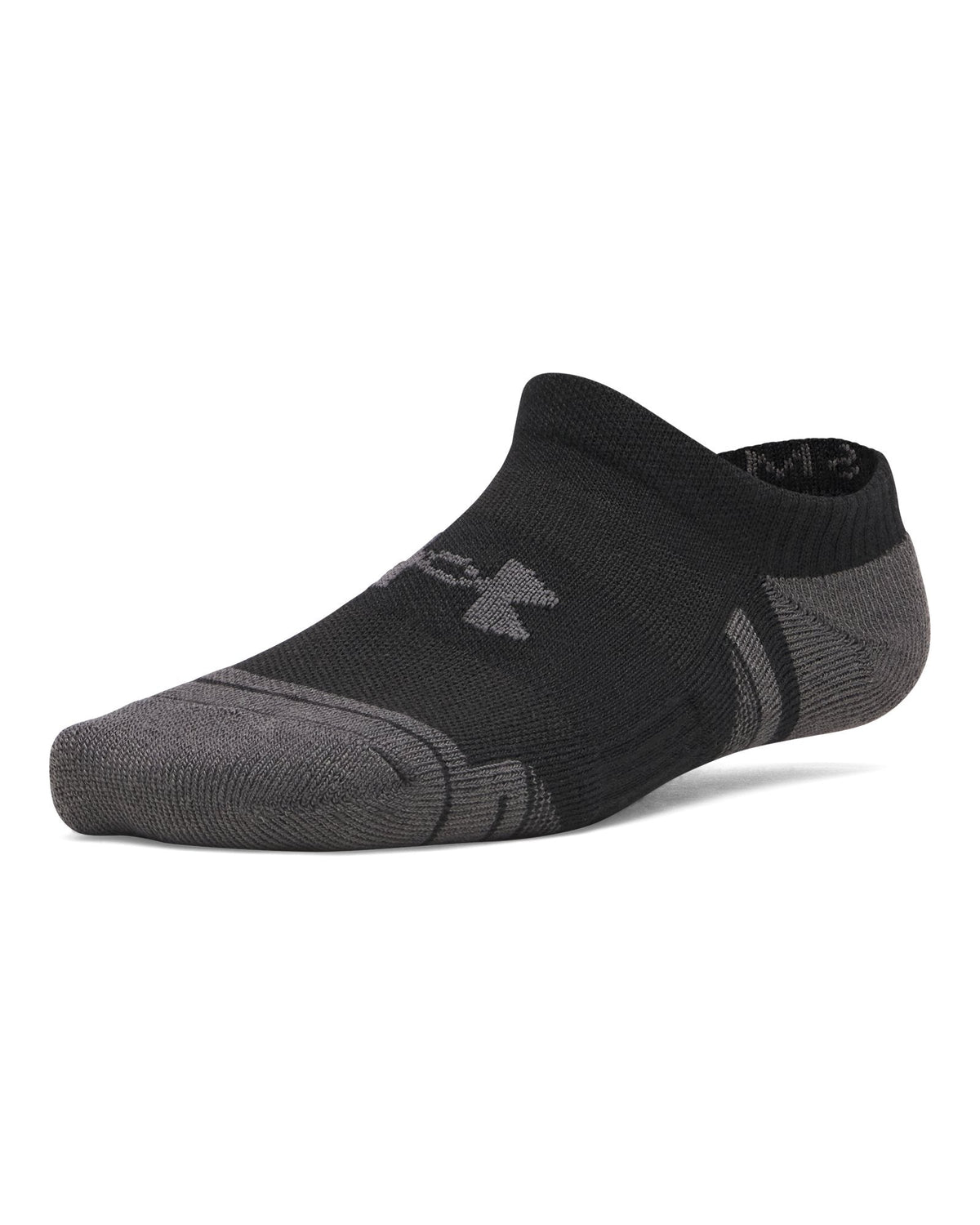 UA Performance Tech Kids' 3-Pack No Show Socks - Black