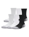 UA Performance Tech Kids' 6-Pack Crew Socks - Black