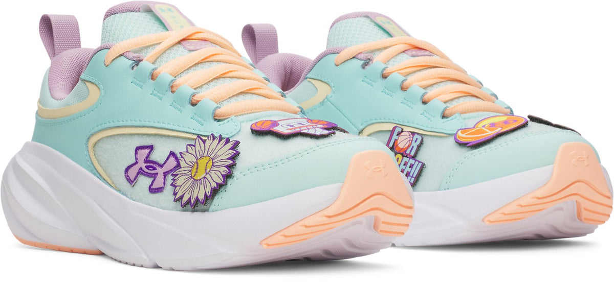 UA Surge 5 Patches Girls' Grade School Running Shoes - Green
