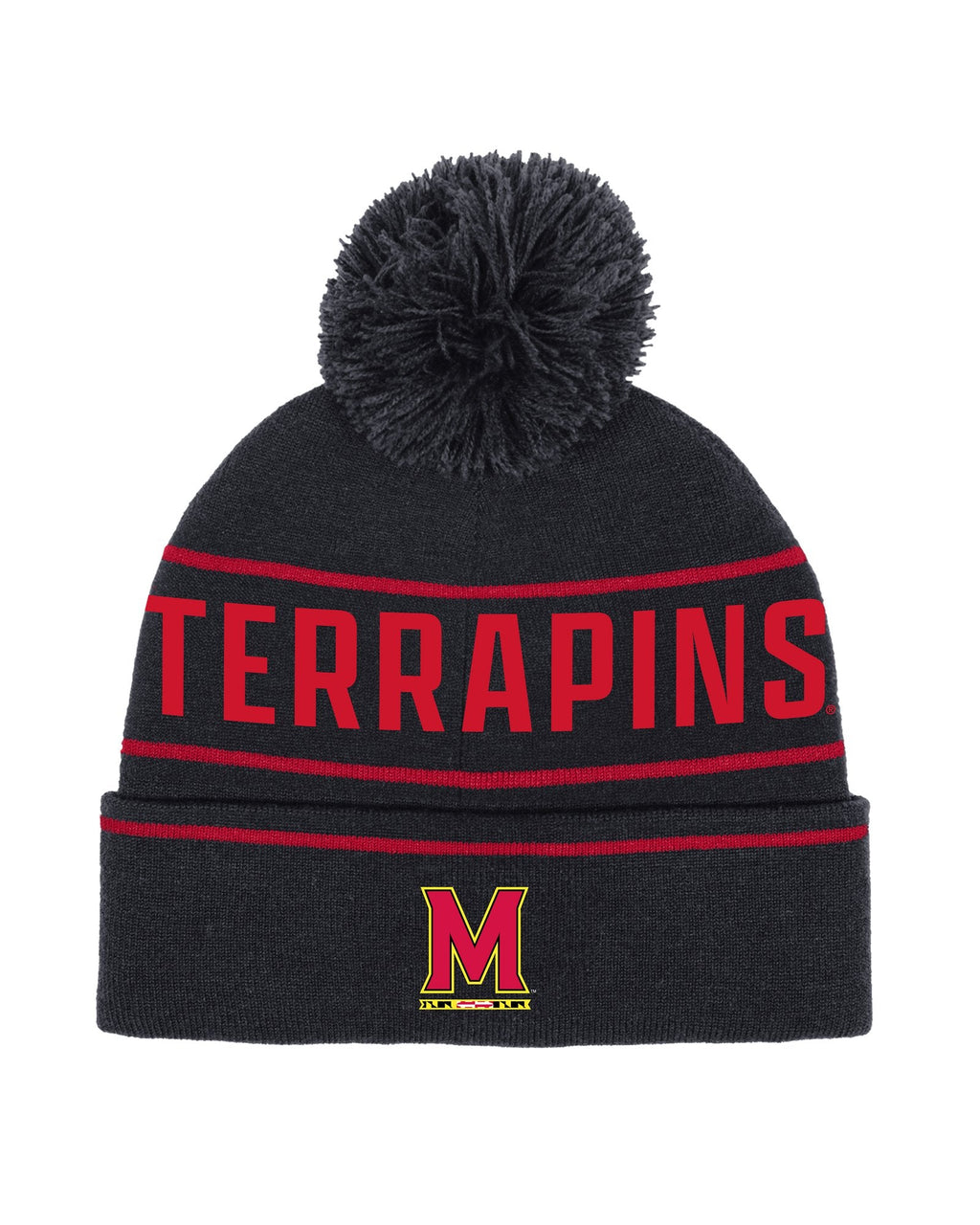 UA Halftime Jacquard Collegiate Kids' Pom Beanie - Black