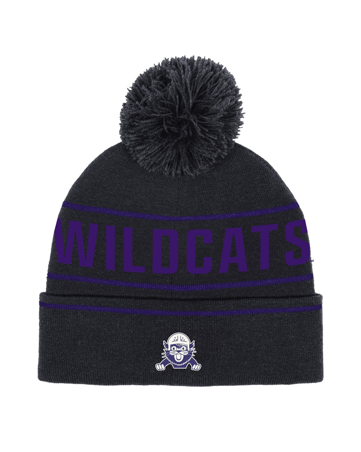 UA Halftime Jacquard Collegiate Kids' Pom Beanie - Black