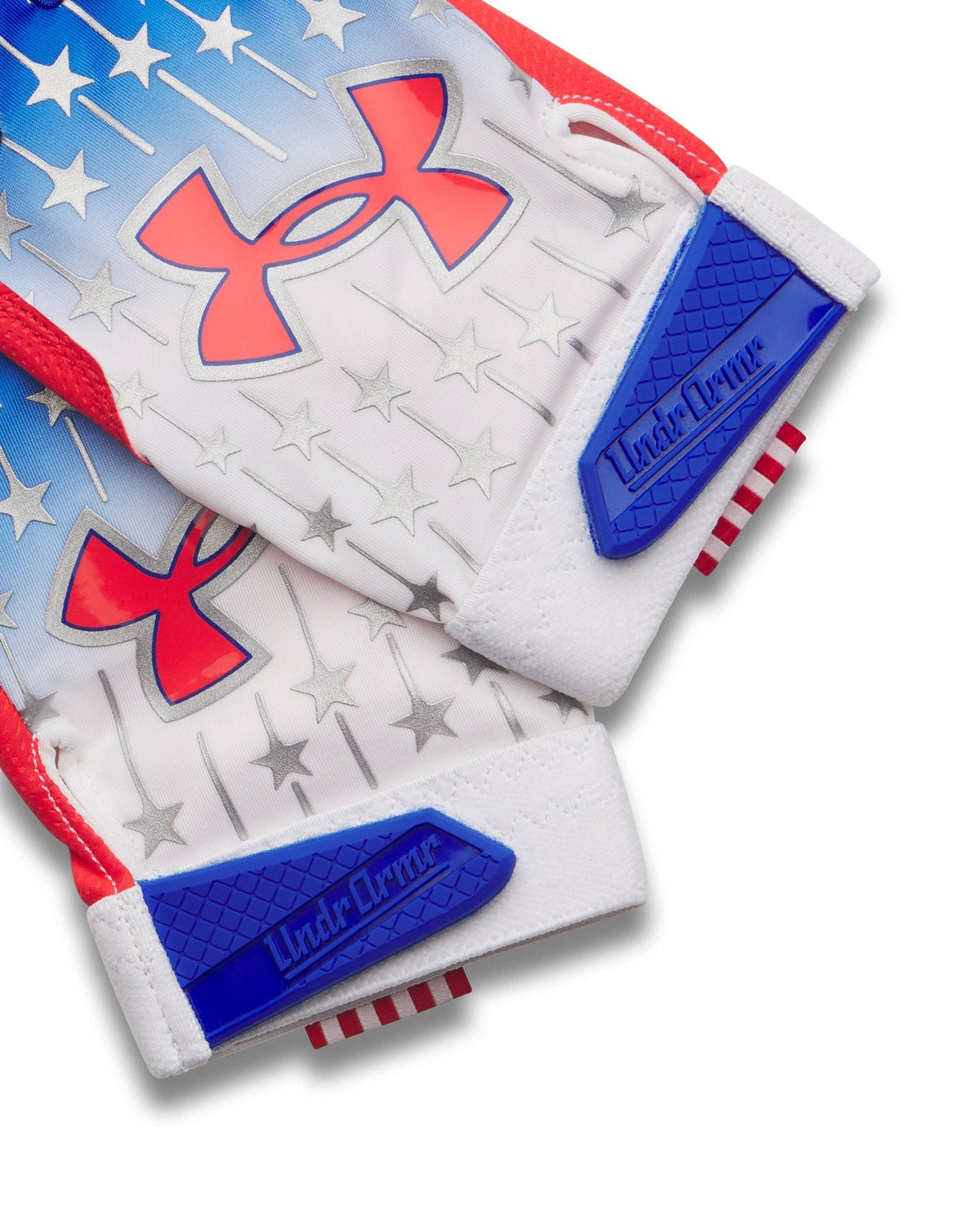 UA Clean Up USA Men's Batting Gloves - White