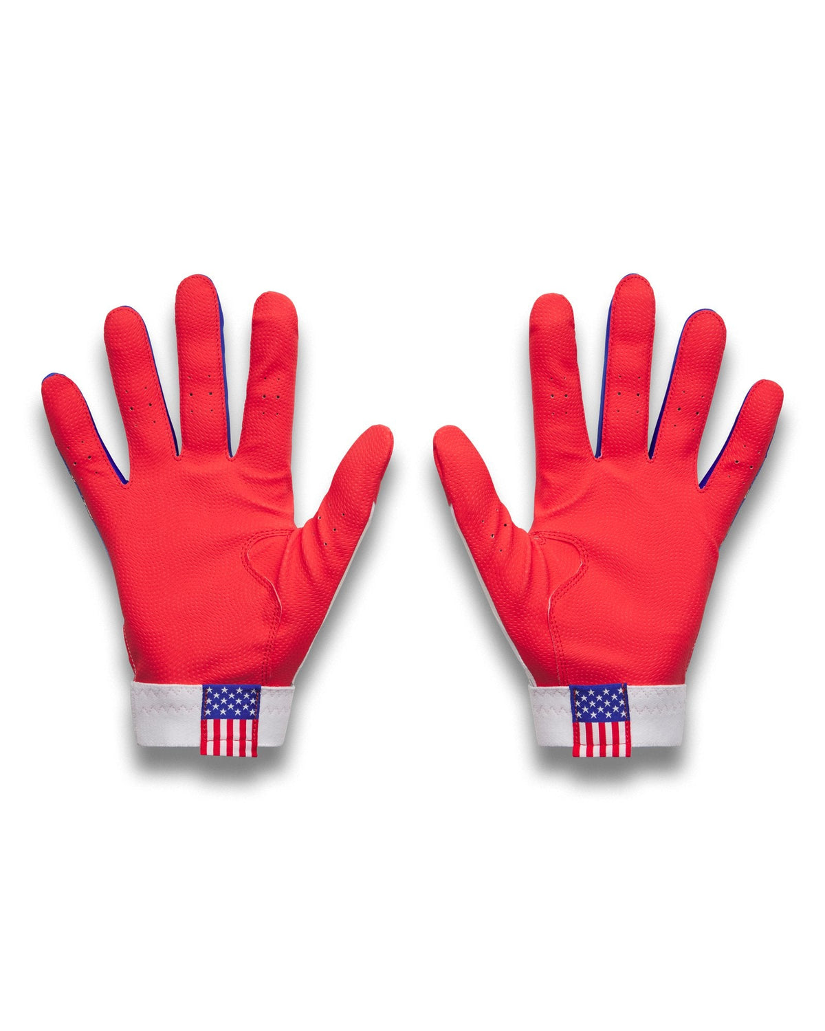 UA Clean Up USA Men's Batting Gloves - White
