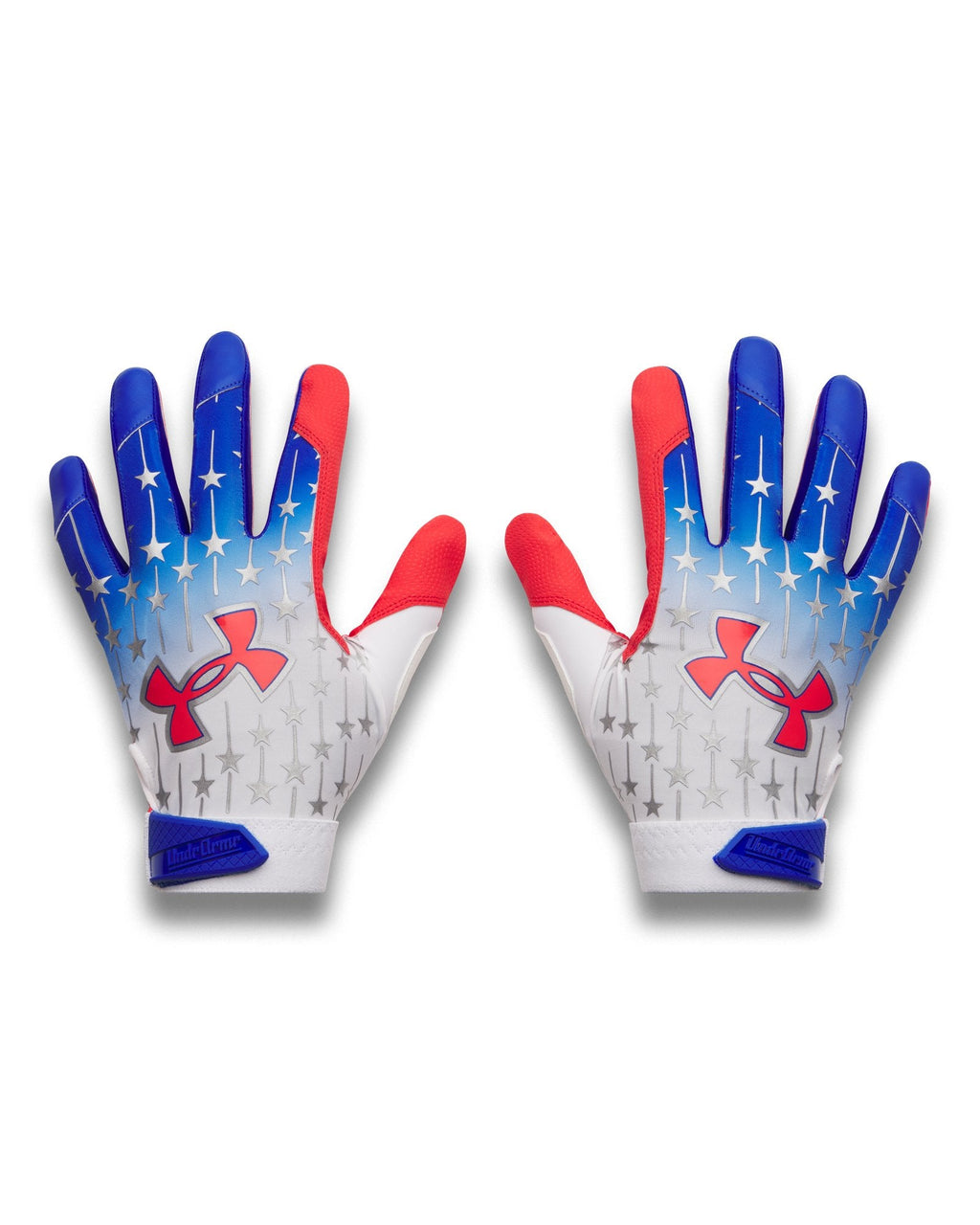 UA Clean Up USA Men's Batting Gloves - White