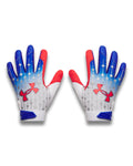 UA Clean Up USA Men's Batting Gloves - White