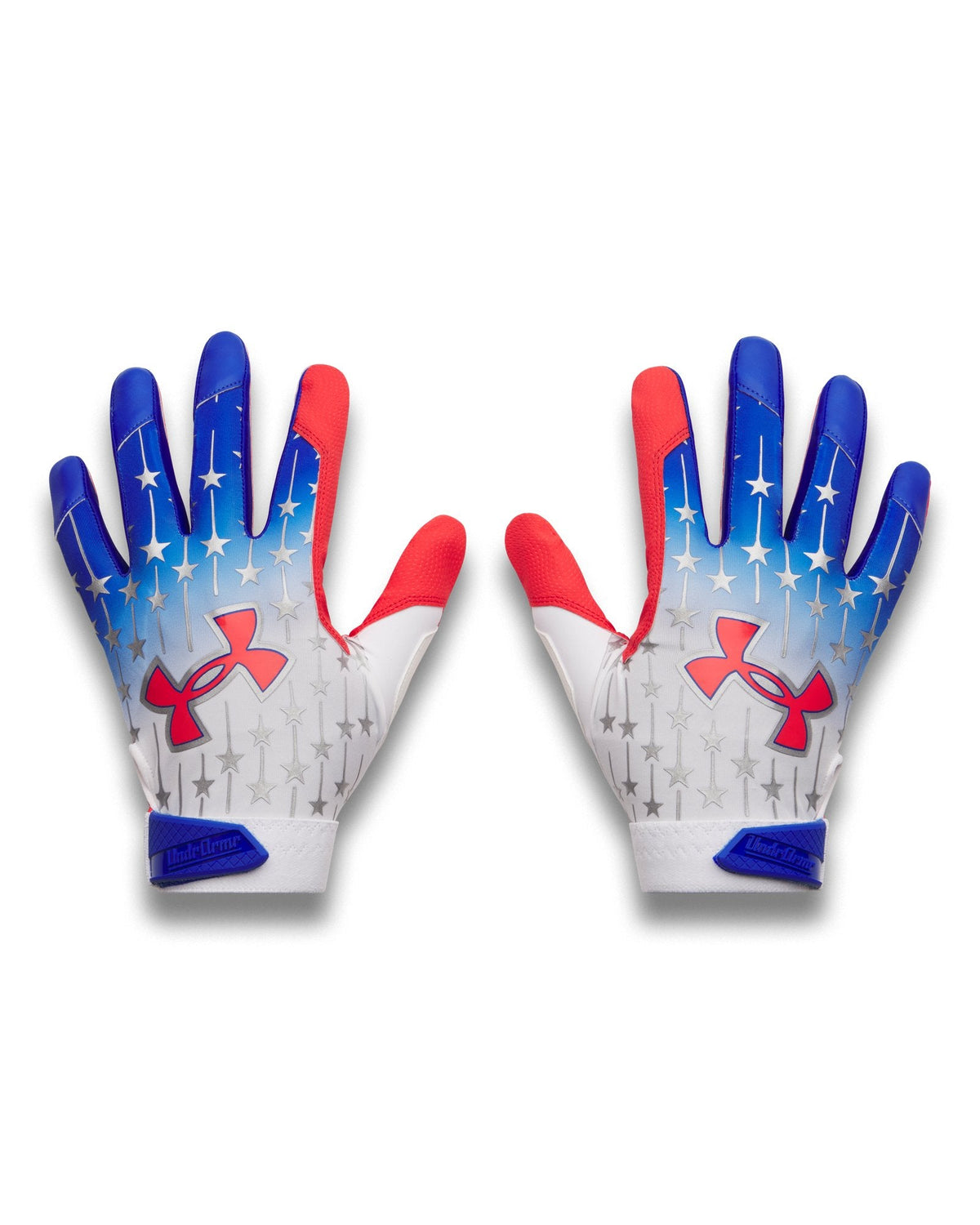 UA Clean Up USA Men's Batting Gloves - White
