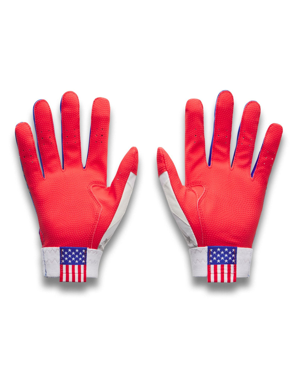 UA Clean Up USA Boys' Batting Gloves - White