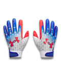 UA Clean Up USA Boys' Batting Gloves - White