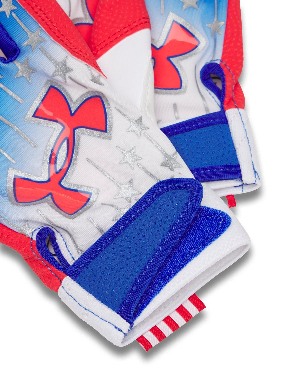 UA Clean Up USA Boys' Batting Gloves - White