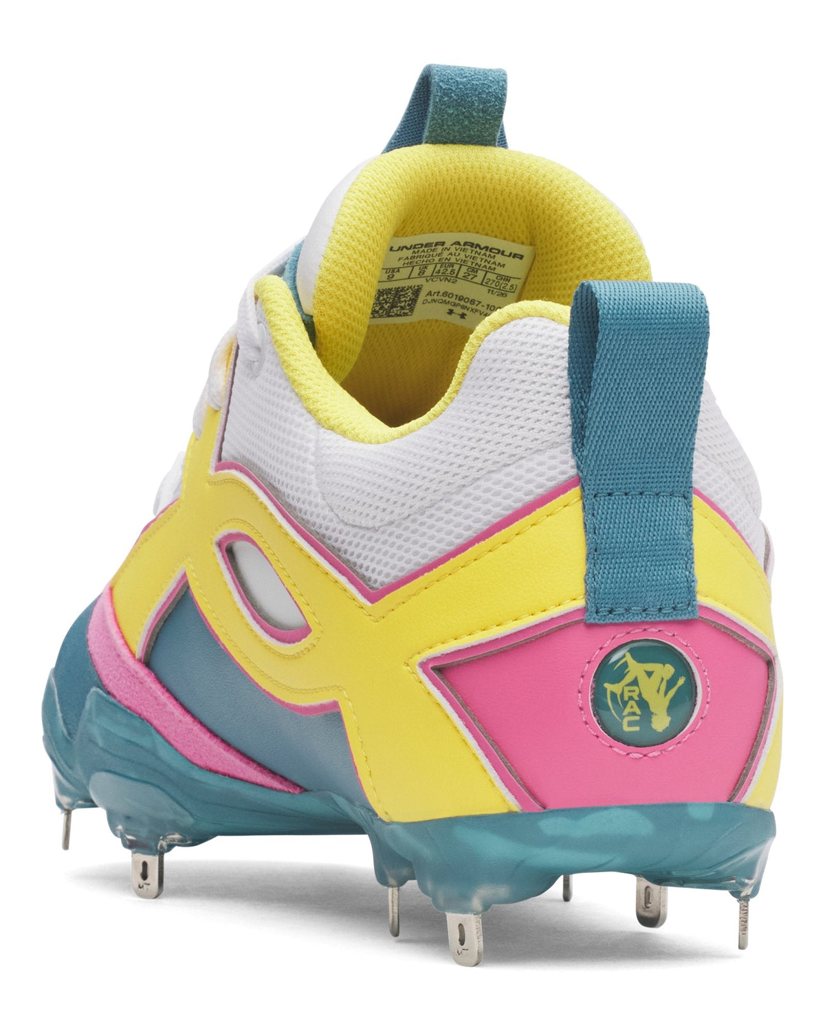 UA Yard Icon Metal Coach RAC Men's Baseball Cleats - White
