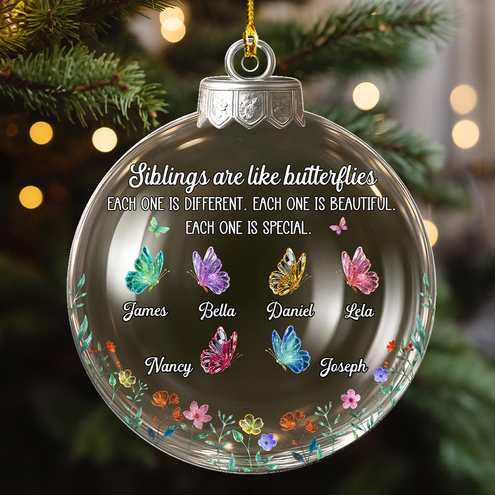 Custom Sister Christmas Ornament •  Lovely Siblings - Personalized Acrylic Ornament