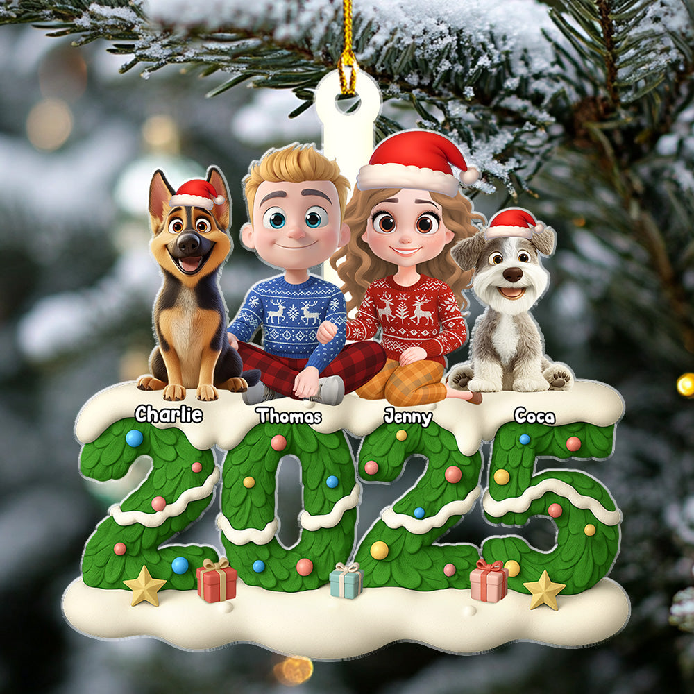 Custom Keepsake Christmas Ornament •  We And Our Dog Green - Personalized Acrylic Ornament