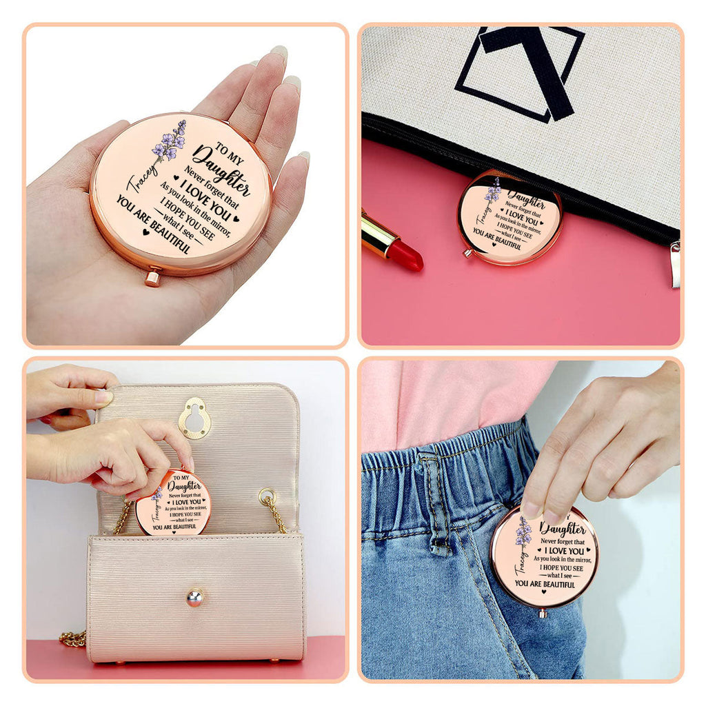 Beautiful Today Tomorrow Always - Personalized Compact Mirror