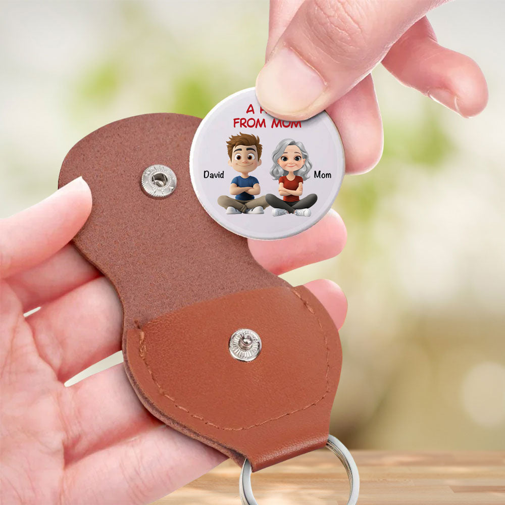 Custom Coin Keychain for Son, Father's Day Birthday Gifts • A Hug From Mom To Her Love - Personalized Pocket Hug