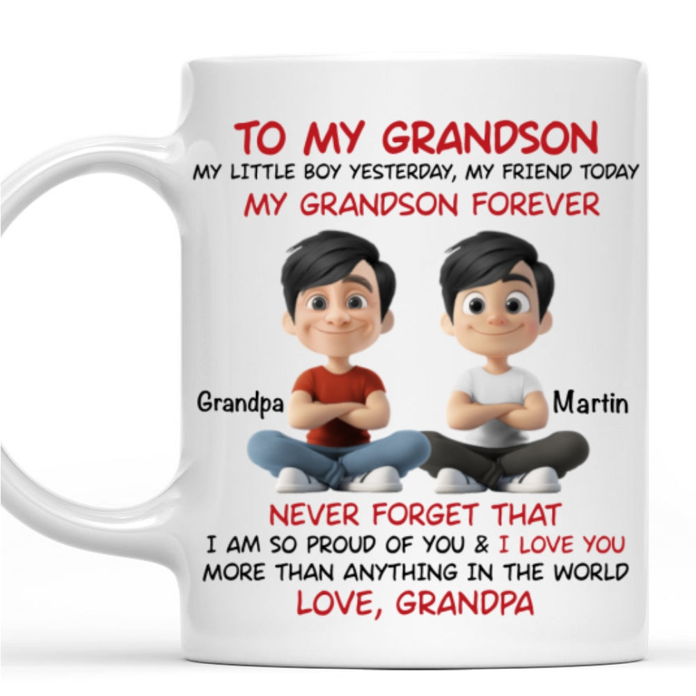 Custom Christmas & Birthday Gift for Grandson • You Are My Little Boy Yesterday - Personalized Coffee Mug