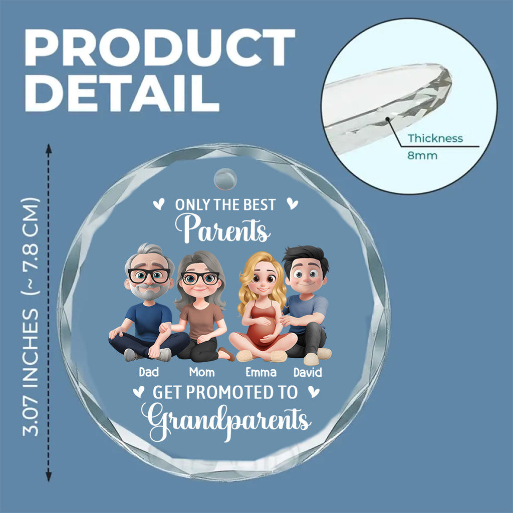 Custom Family Ornament, Christmas Gift for Family Members •  New Grandparents - Personalized Glass Ornament