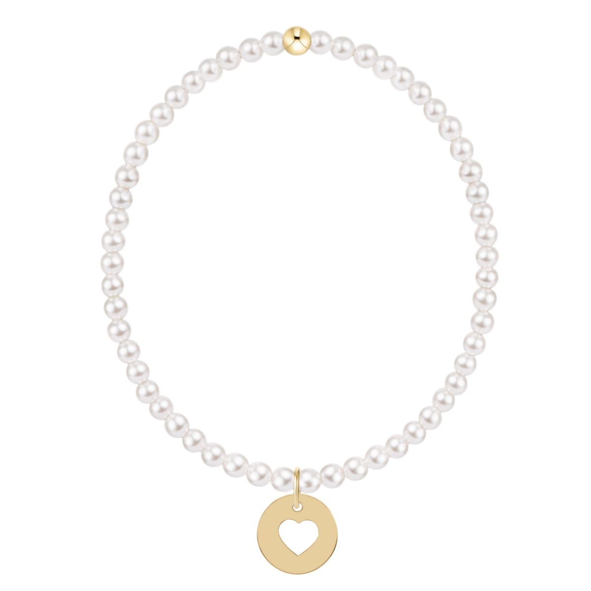 Classic Pearl 3mm Bracelet - Love Gold Disc