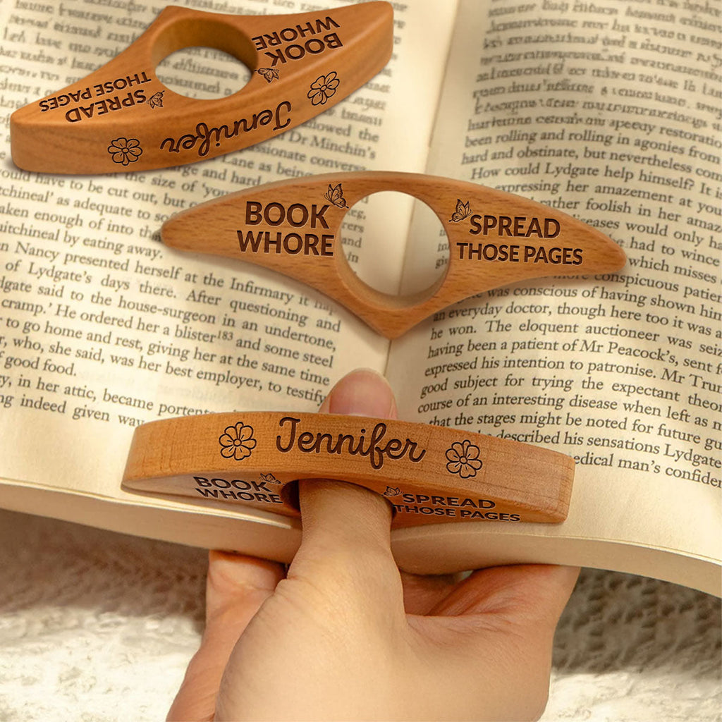 Custom Christmas Birthday Bookish Gifts For Book Lovers, Bookworms, Readers • Spread Those Pages - Personalized Book Page Holder