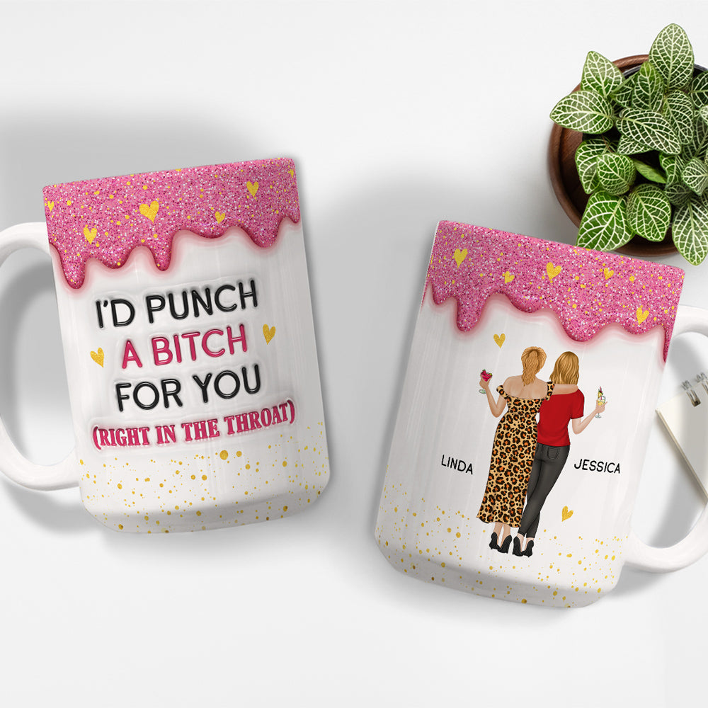 Custom Best Friend, Christmas & Birthday Friendship Keepsake Gift • Twinkle Bestie Glitter - Personalized 3D Inflated Effect Mug