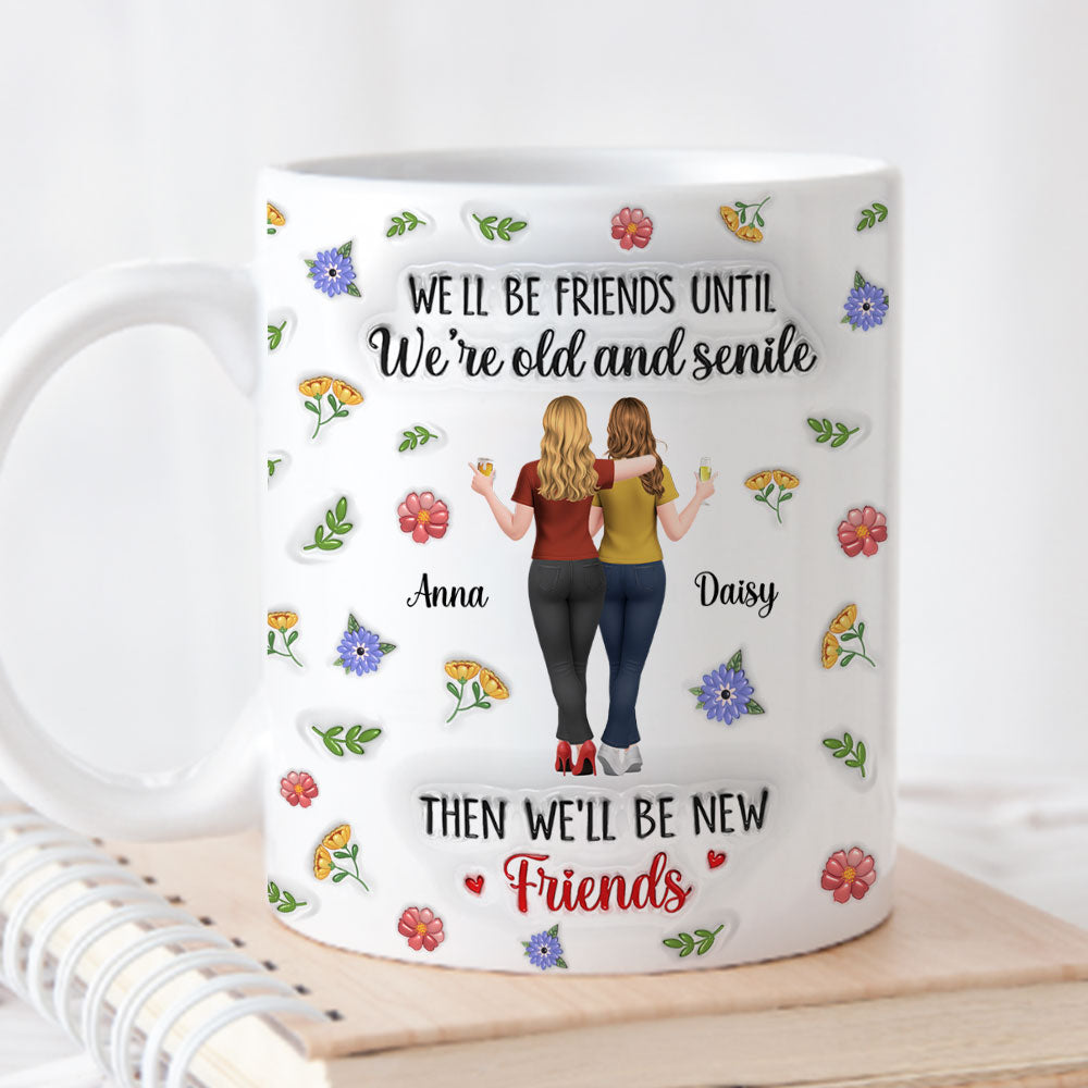 Custom Best Friend, Christmas & Birthday Friendship Keepsake Gift • Friends For Life Funny - Personalized 3D Inflated Effect Mug